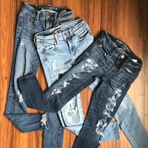 American eagle stretch skinny jeans lot size 00 s